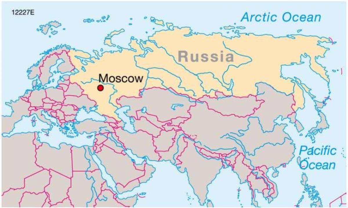 Moscow on map of Russia