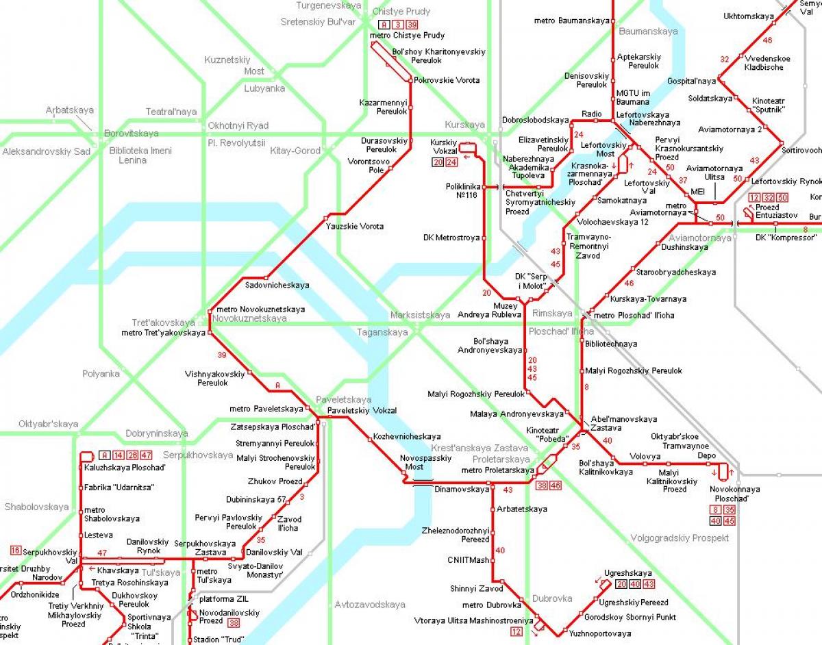 map of Moskva tram