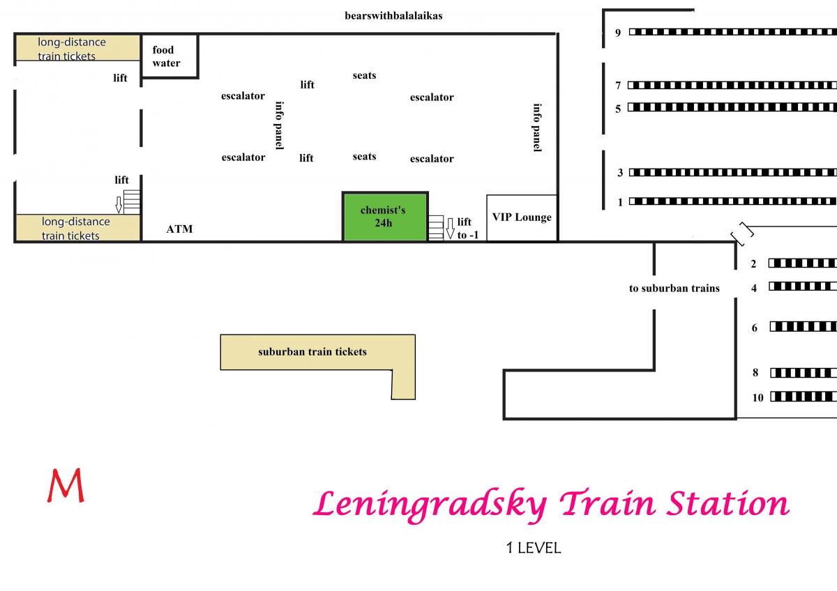 map of Leningradsky station Moscow