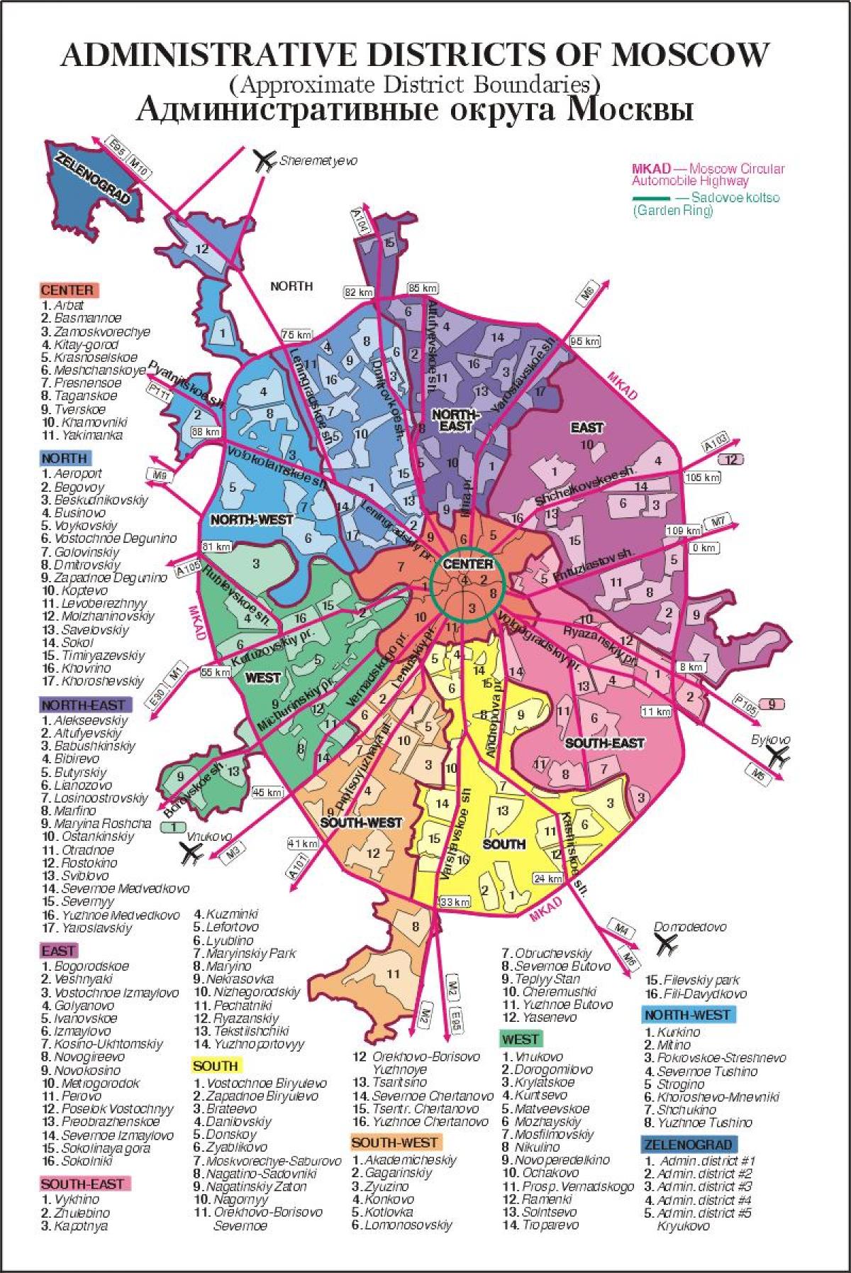 map of Moscow arrondissement
