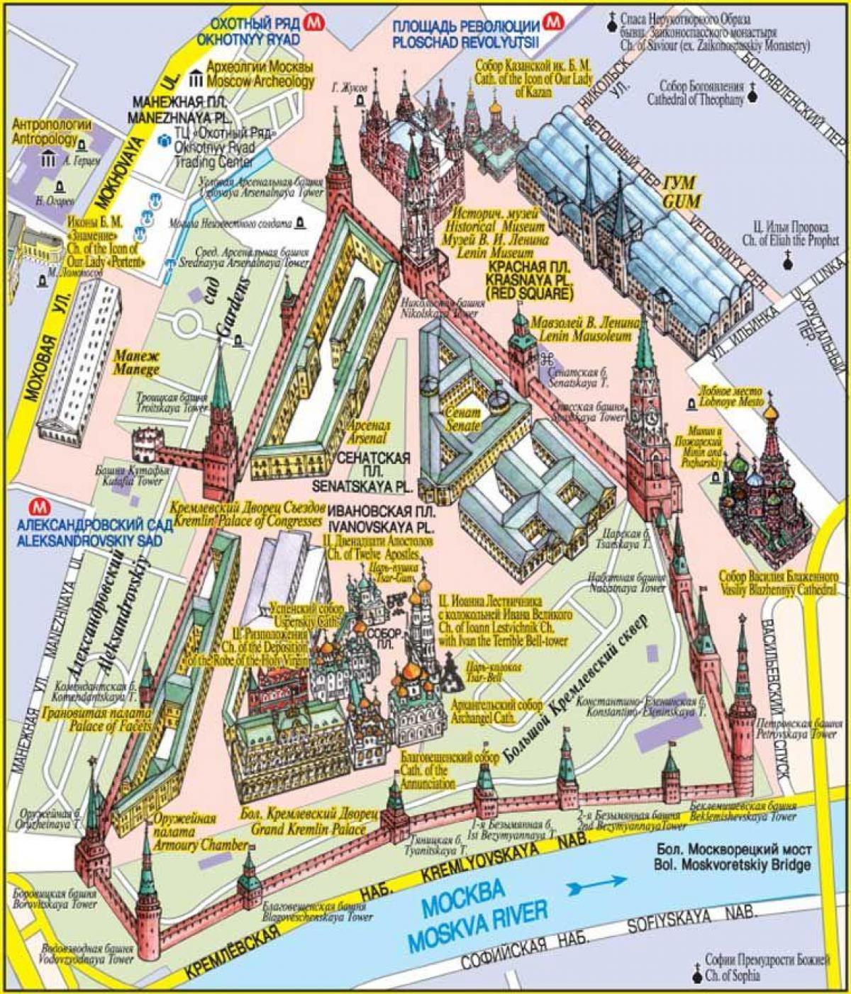 карта достопримечательности москвы