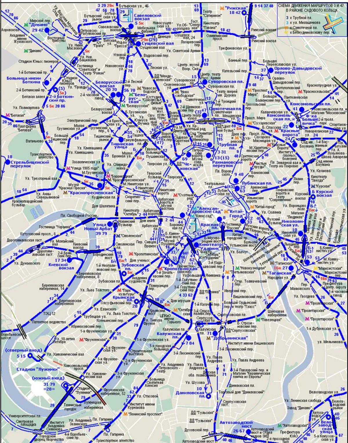 map of Moscow trolleybus