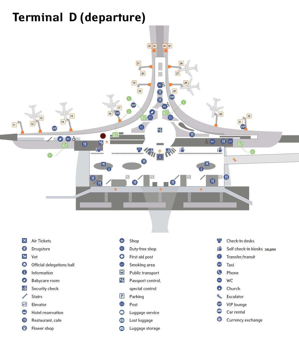 Sheremetyevo airport map terminal d