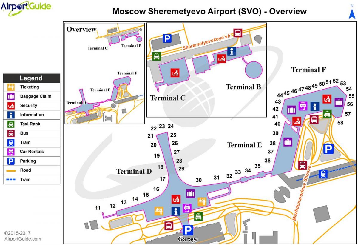SVO terminal map