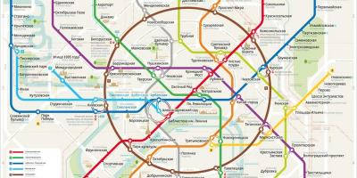 Map of Moscow metro english and Russian