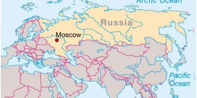 Moscow on map of Russia